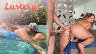 Buxom világos szőke amateur popókáját döngetik úszás után