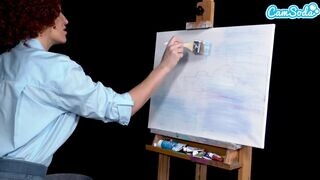 Ryan Keely bob ross cosplayban festés óráján megvadul a gigantikus didkós milf