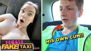 Lady Gang megőrül a gigászi faszú fiatal pov szopásán a taxisban
