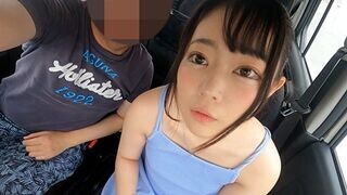 Méretes szemek és apró test! 147 cm-es osaka mini bige leszopja és veri a pélót vezetés közben