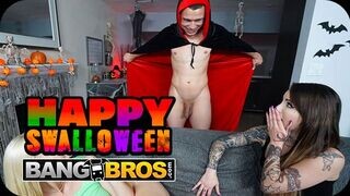 Bang Bros Network bemutatja: Vad Halloween szexparti dupla bájos csajjal