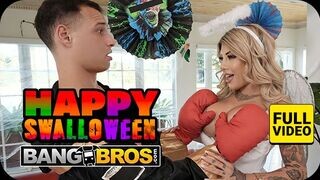 BANGBROS Hálózat Vadító Milfje Vadul Cumizza Mostohafia Termetes Farkát Halloween Előtt